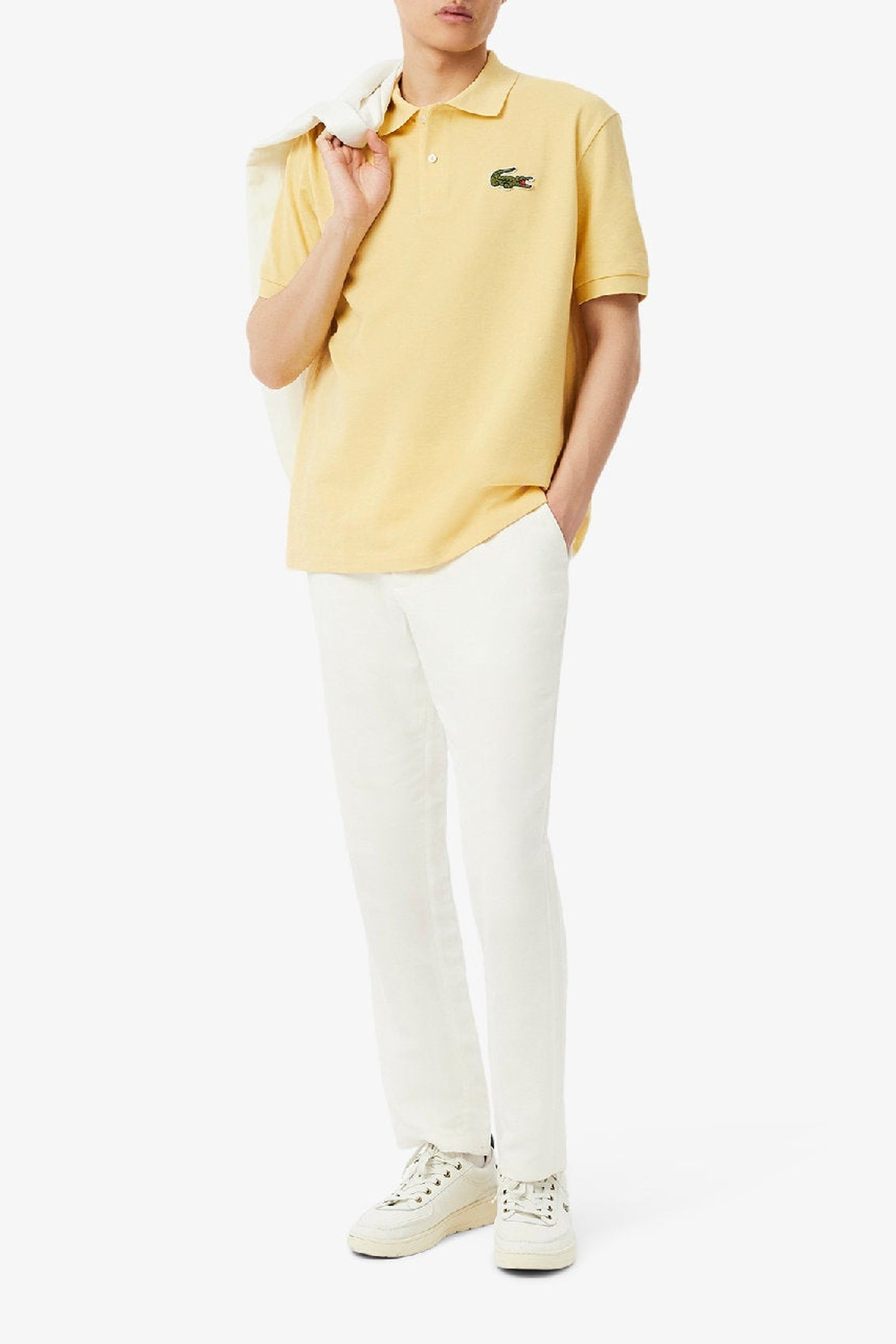 Polo L.12.12 oversize avec logo en piqué - Soleil Chiné