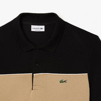 Polo coupe droite L.12.12 à broderie en piqué - Noir & Viennois