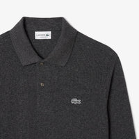 L.12.12 long-sleeved pique polo shirt - Bitume Neps