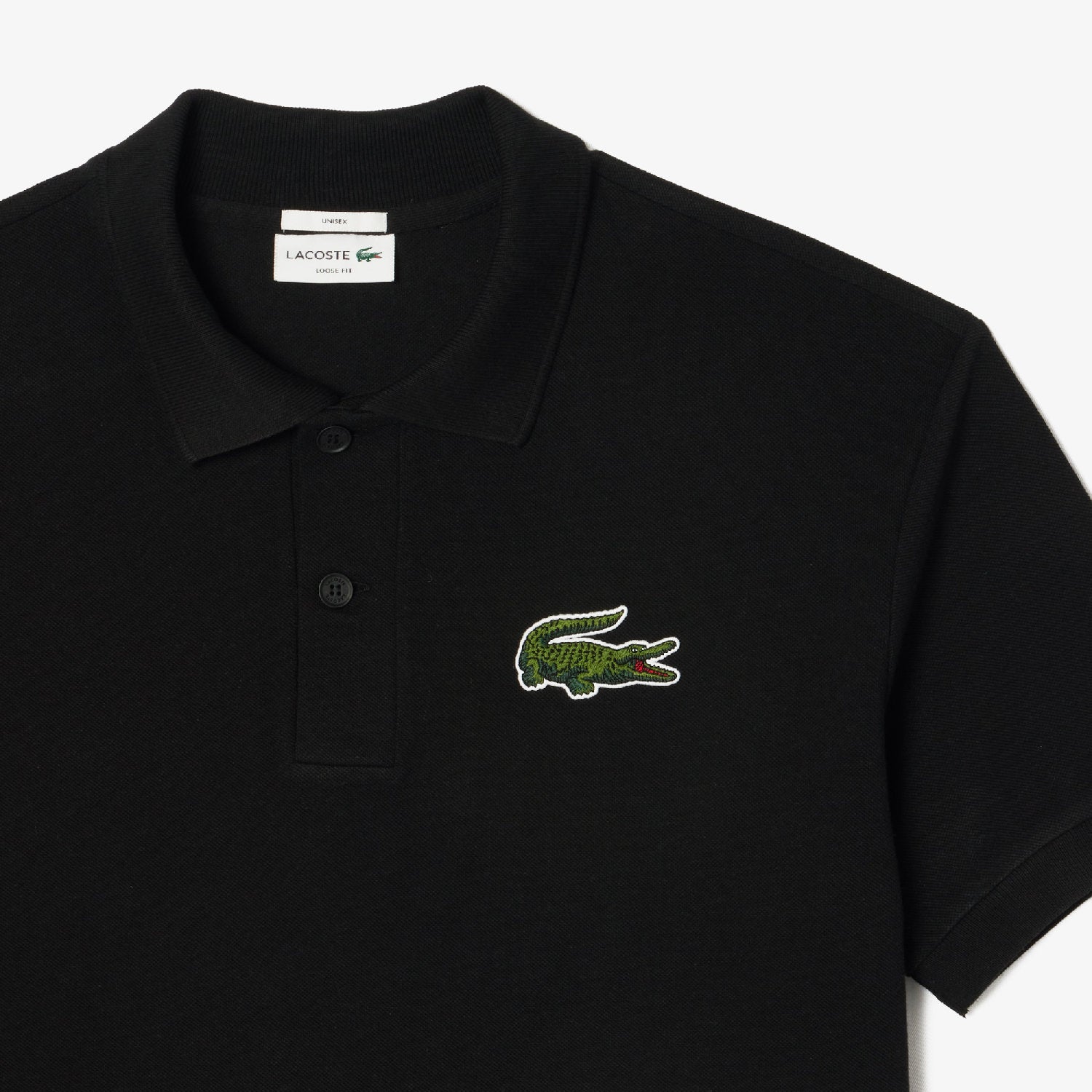 Polo L.12.12 oversize en piqué - Noir