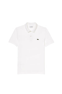 L.12.12 Fitted polo shirt in small piqué - White