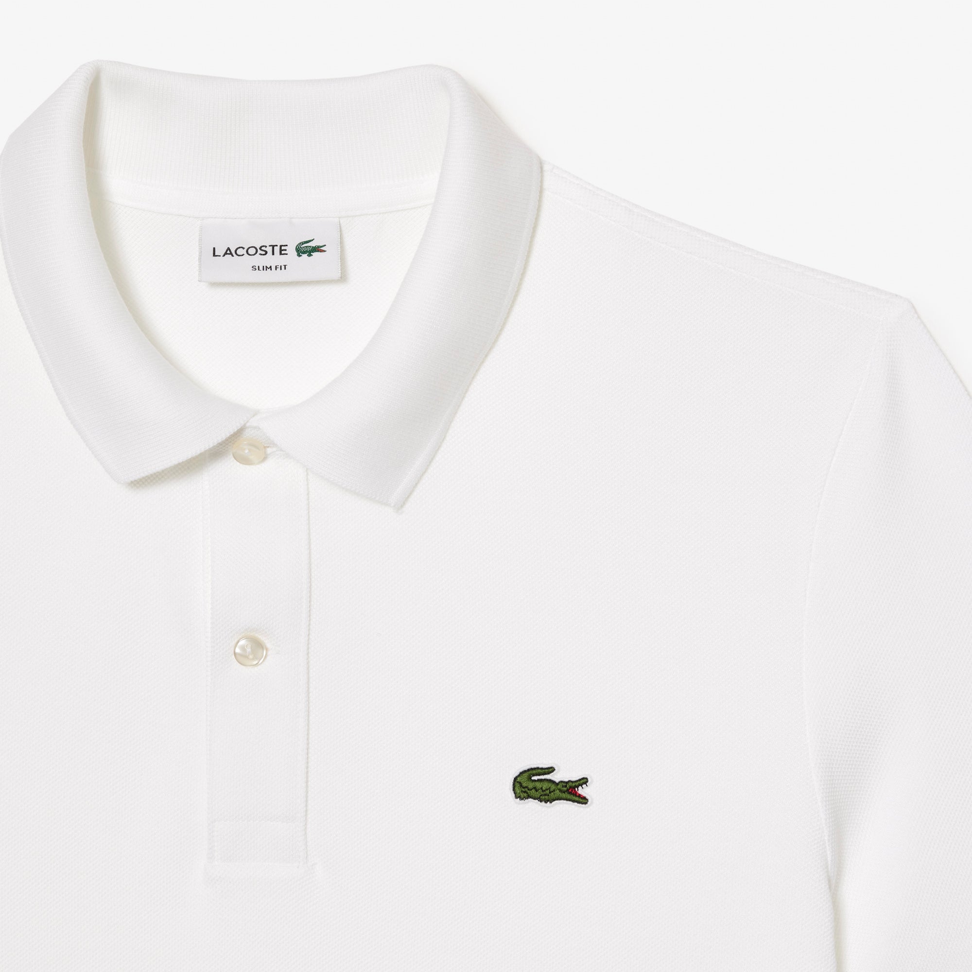 Polo L.12.12 ajusté en petit piqué - Blanc