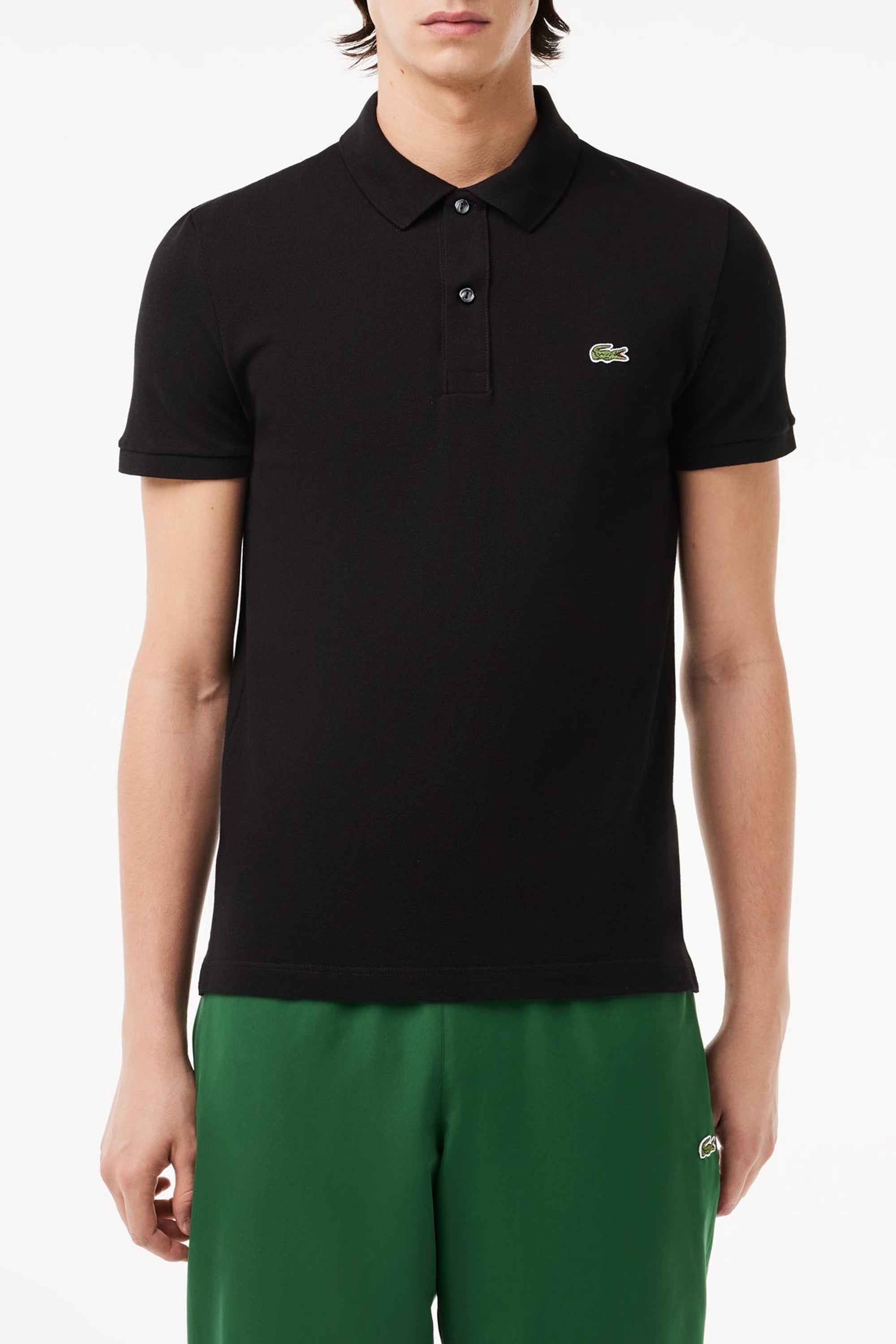 Polo L.12.12 ajusté en petit piqué - Noir