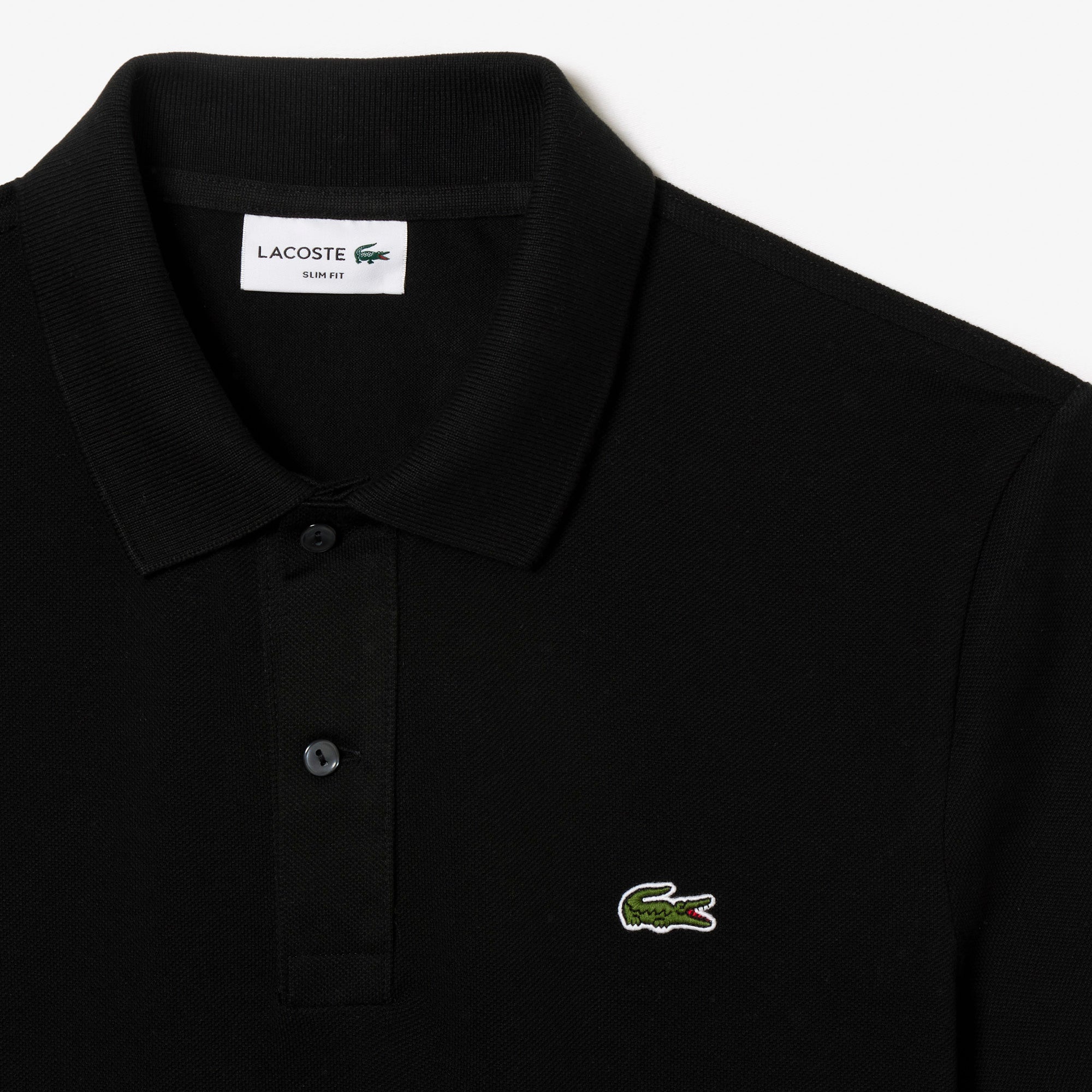 Polo L.12.12 ajusté en petit piqué - Noir
