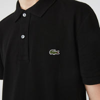 L.12.12 Fitted polo shirt in small piqué - Black