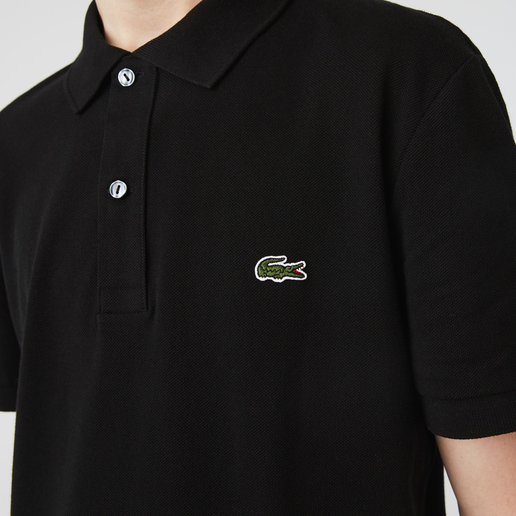 Polo L.12.12 ajusté en petit piqué - Noir