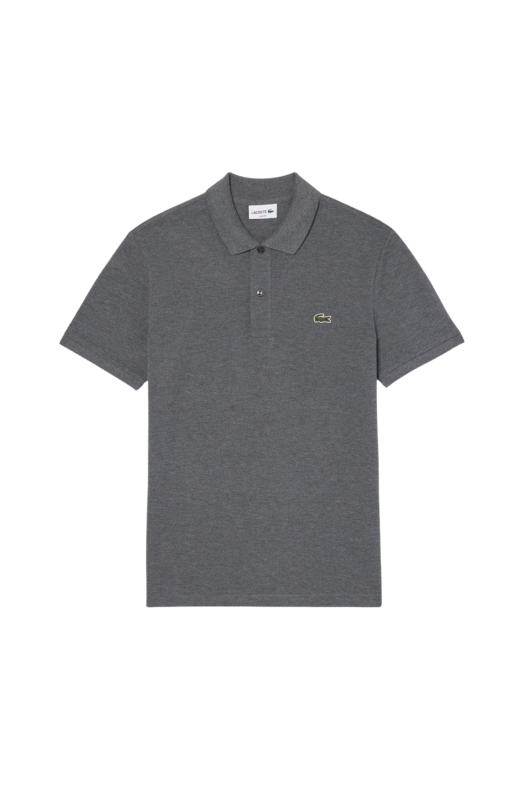 Polo L.12.12 ajusté en petit piqué - Bitume Chiné