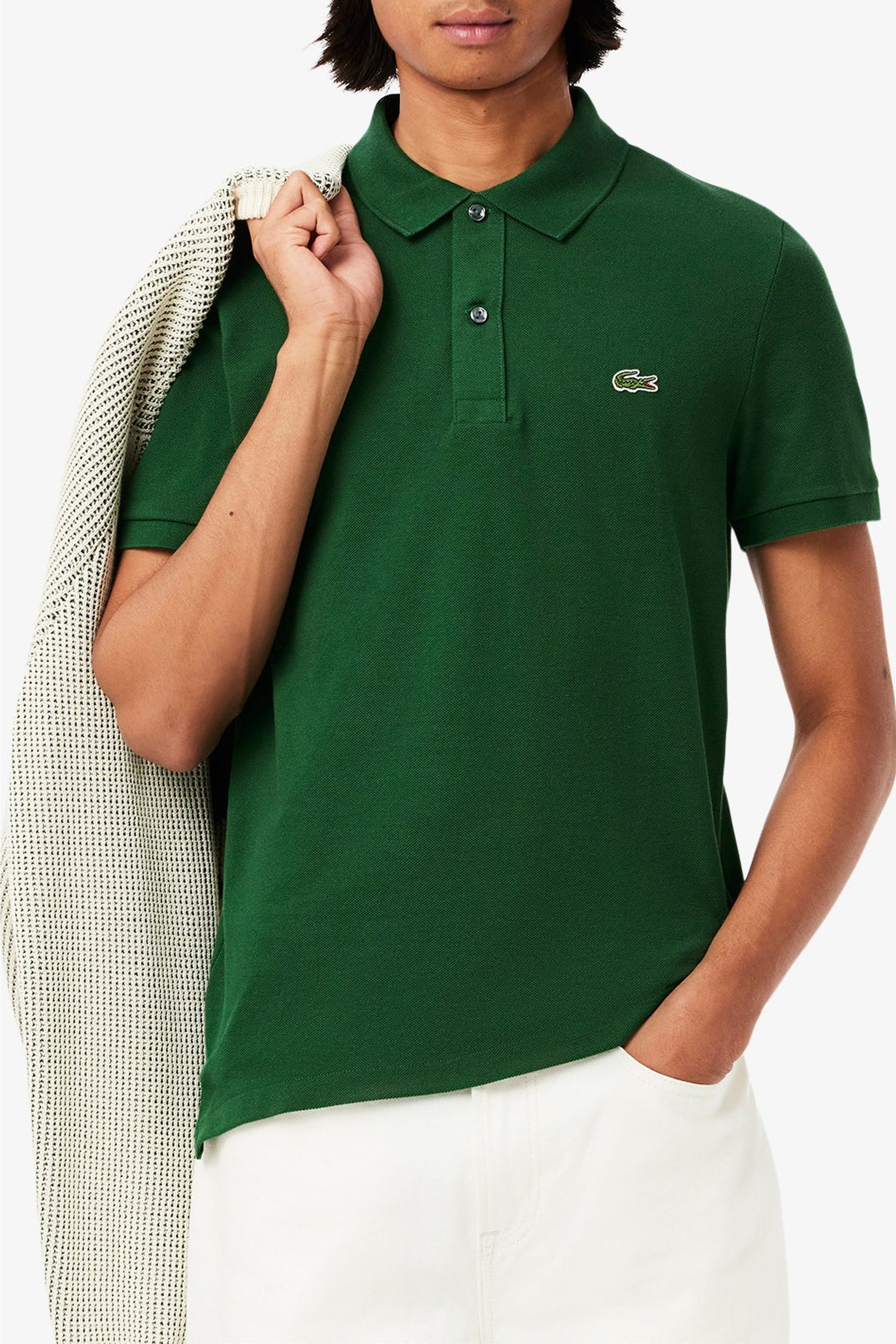 Polo L.12.12 ajusté en petit piqué - Vert