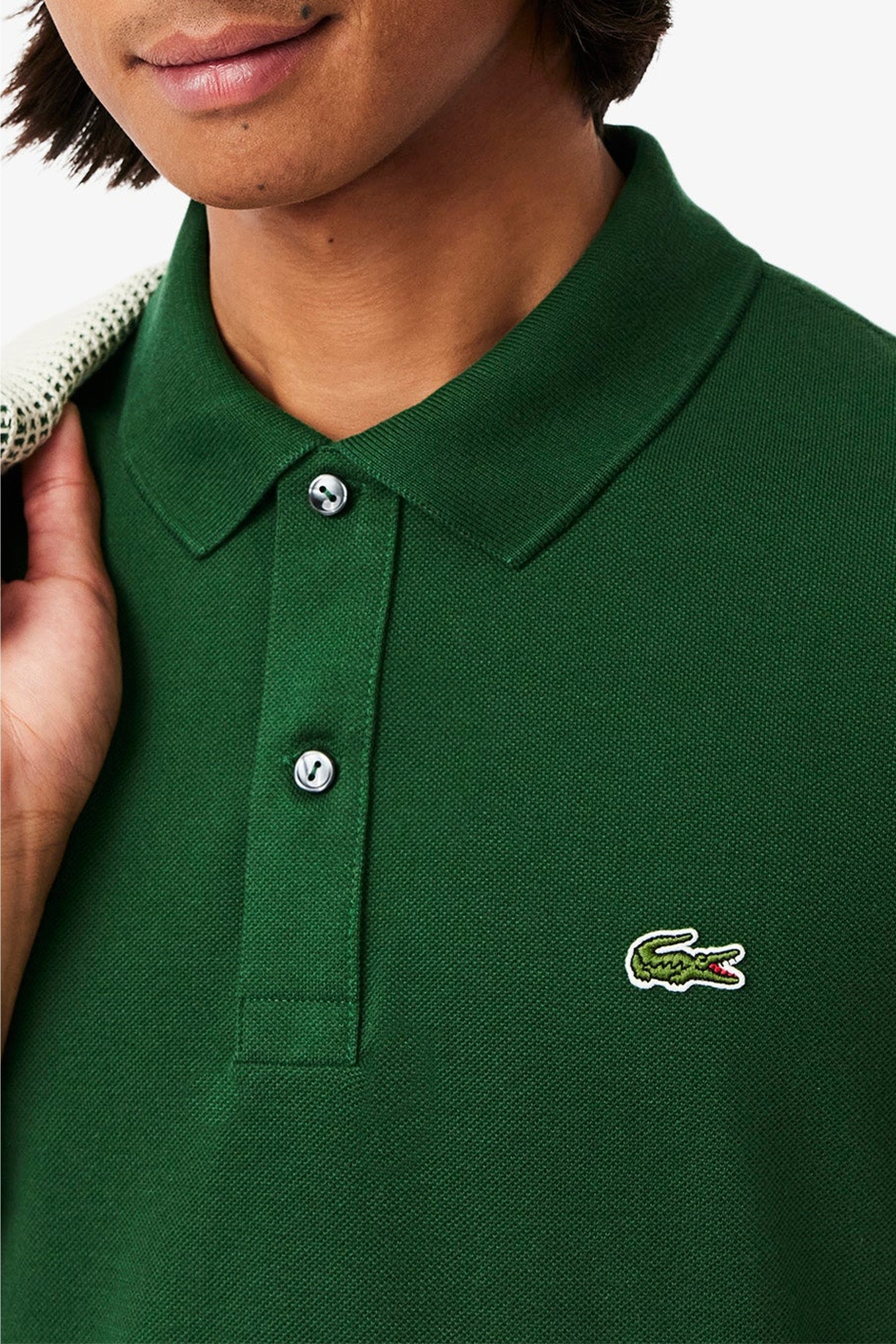 Polo L.12.12 ajusté en petit piqué - Vert