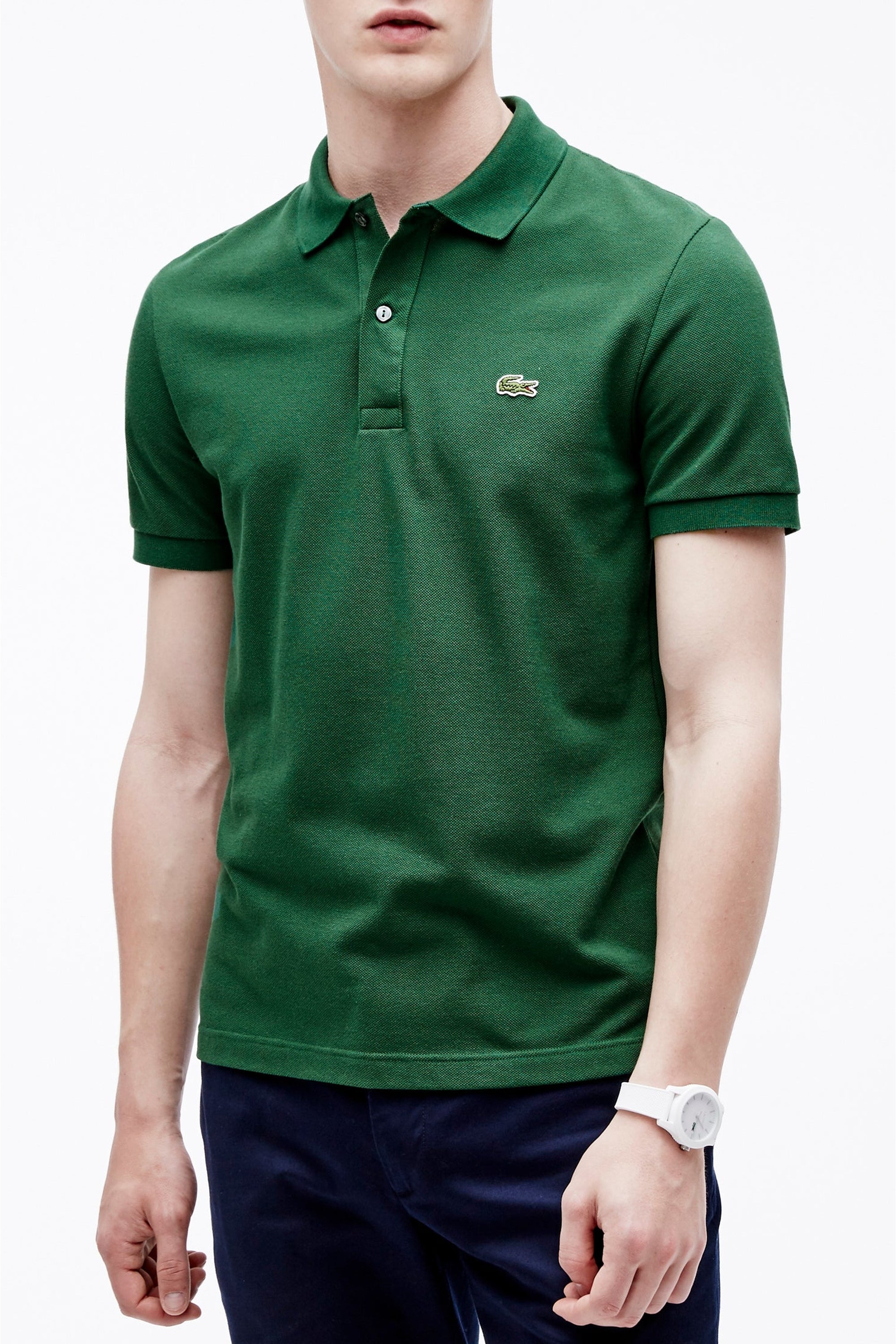 Polo L.12.12 ajusté en petit piqué - Vert