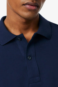 L.12.12 Slim-fit polo shirt in small pique - Navy