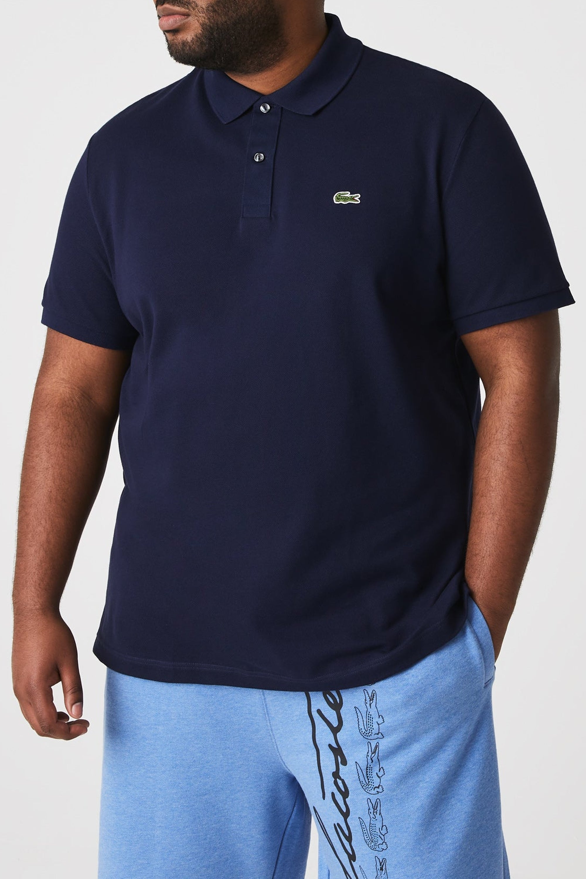 Polo L.12.12 ajusté en petit piqué - Marine