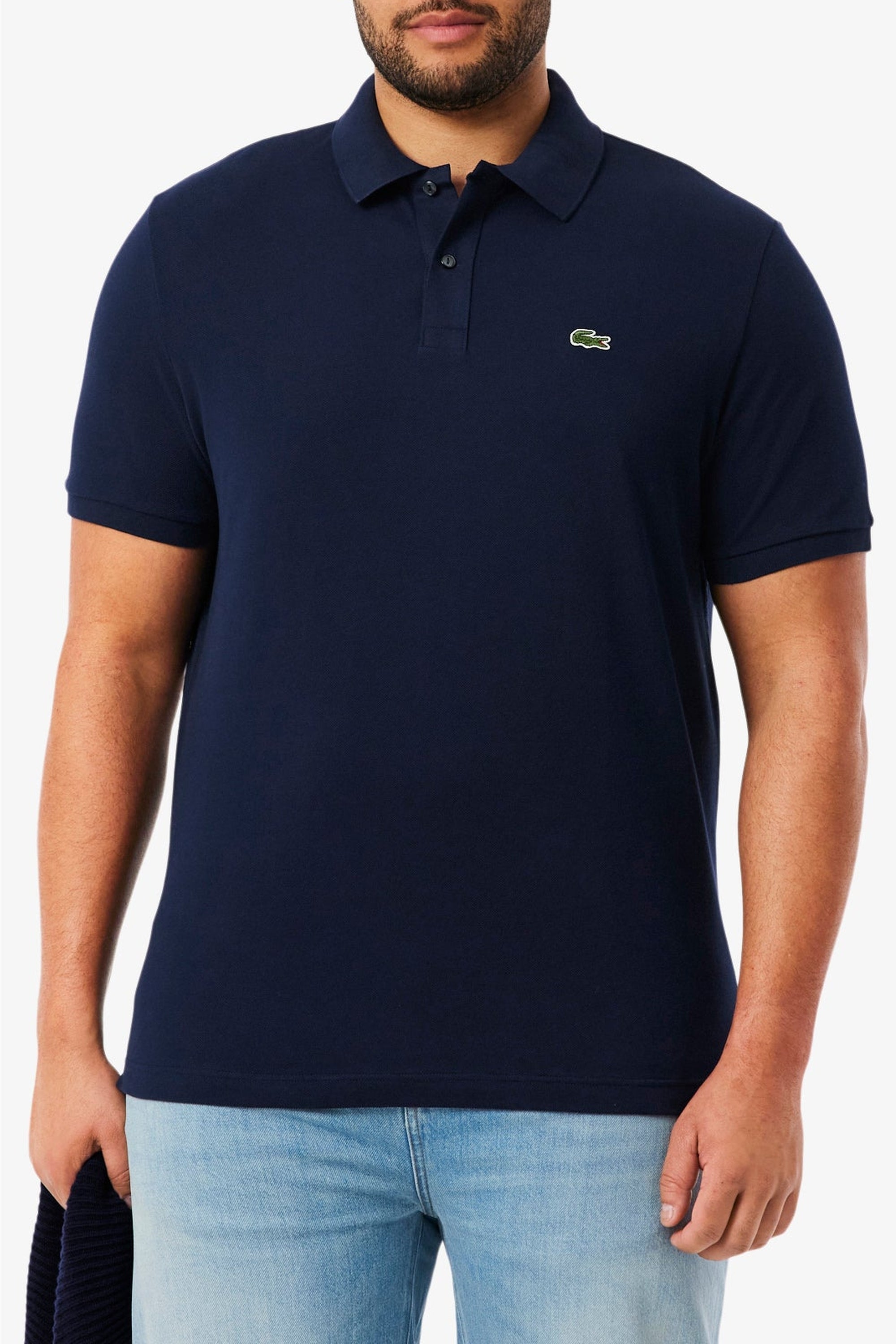 Polo L.12.12 ajusté en petit piqué - Marine