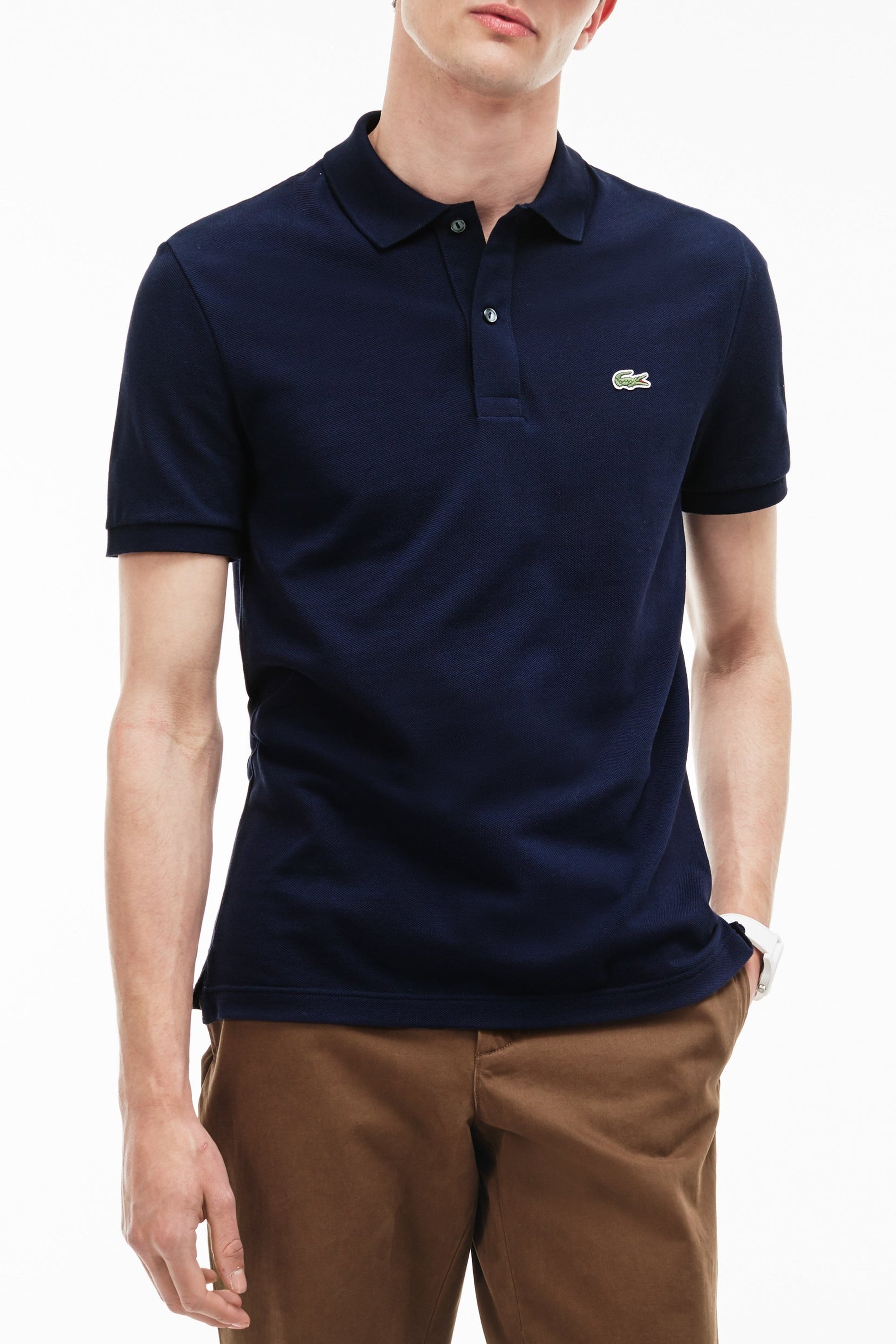 Polo L.12.12 ajusté en petit piqué - Marine