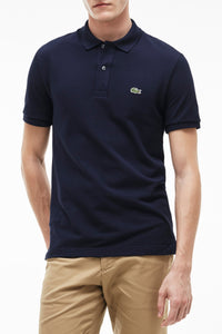 L.12.12 Slim-fit polo shirt in small pique - Navy