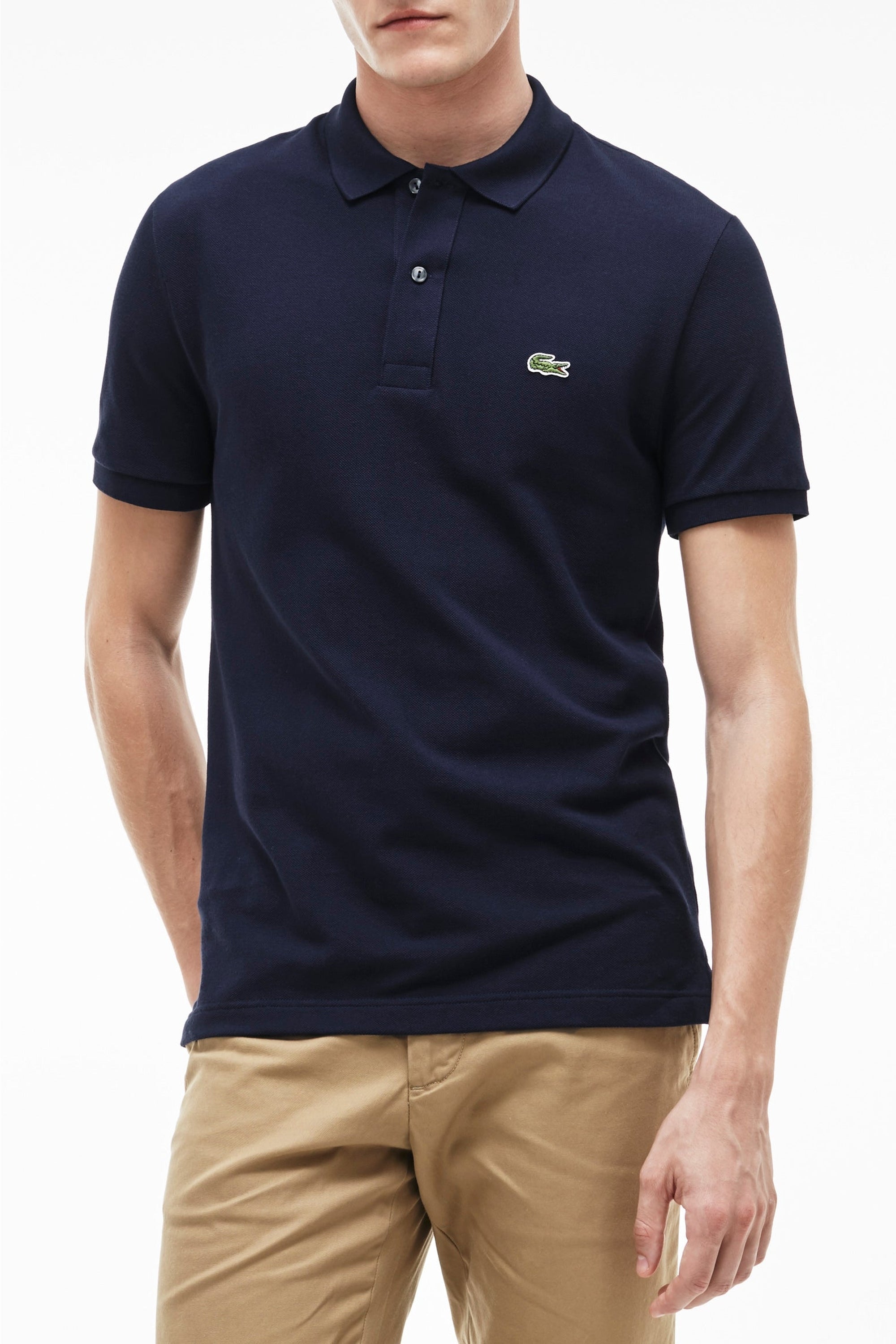 Polo L.12.12 ajusté en petit piqué - Marine