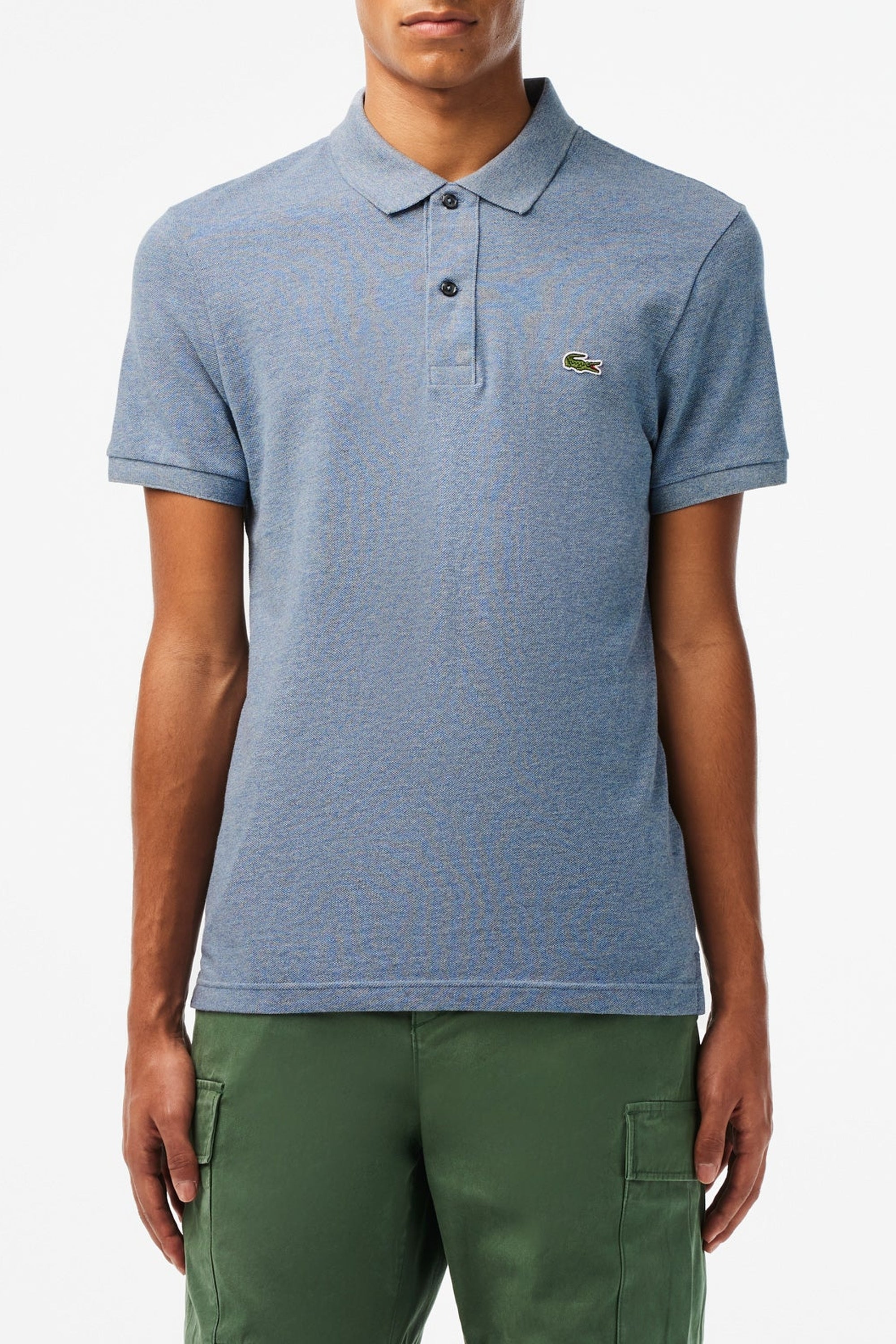 Polo L.12.12 ajusté en petit piqué - Bleu Indigo Clair