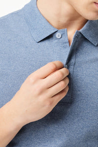 Polo L.12.12 ajusté en petit piqué - Bleu Indigo Clair