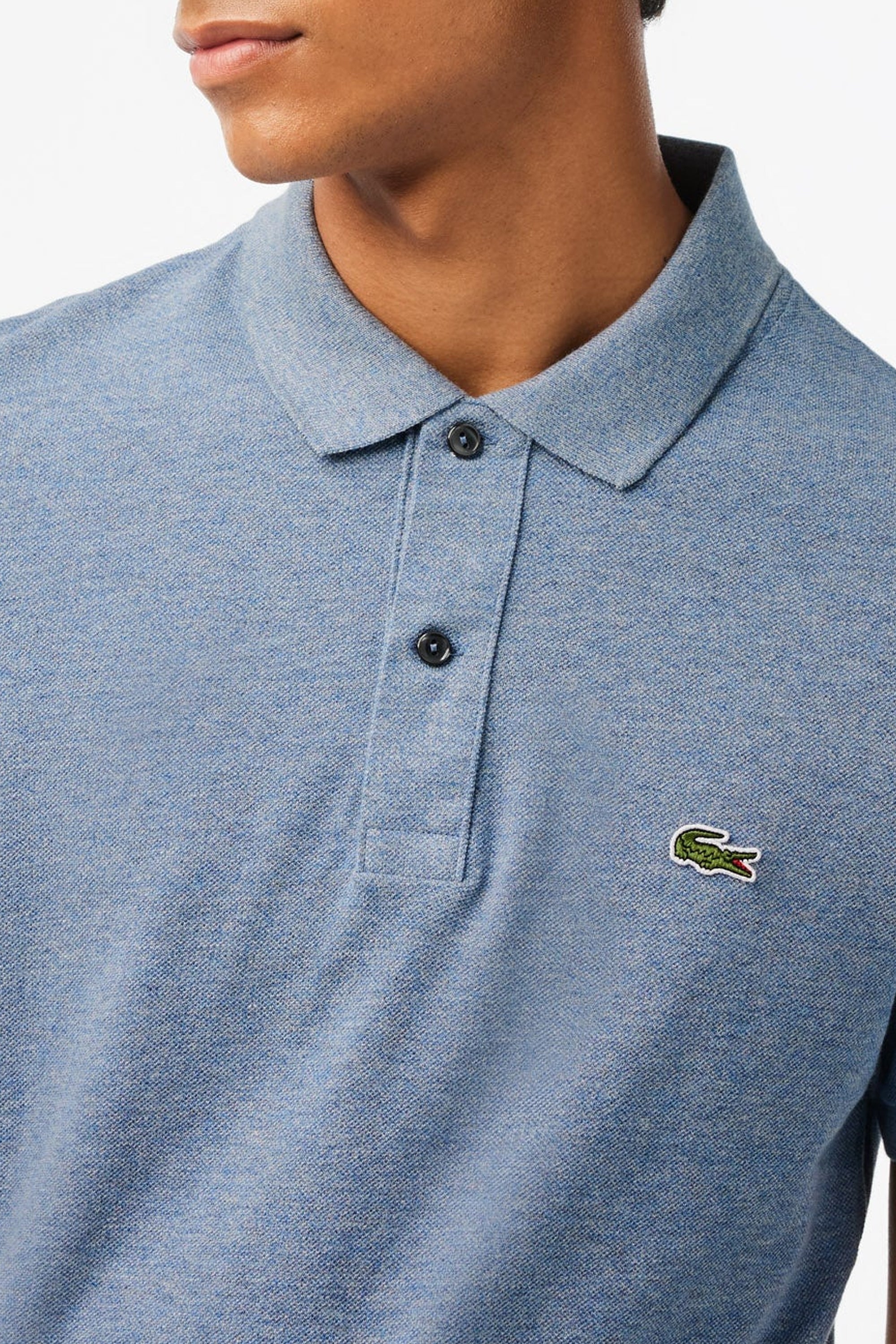 Polo L.12.12 ajusté en petit piqué - Bleu Indigo Clair