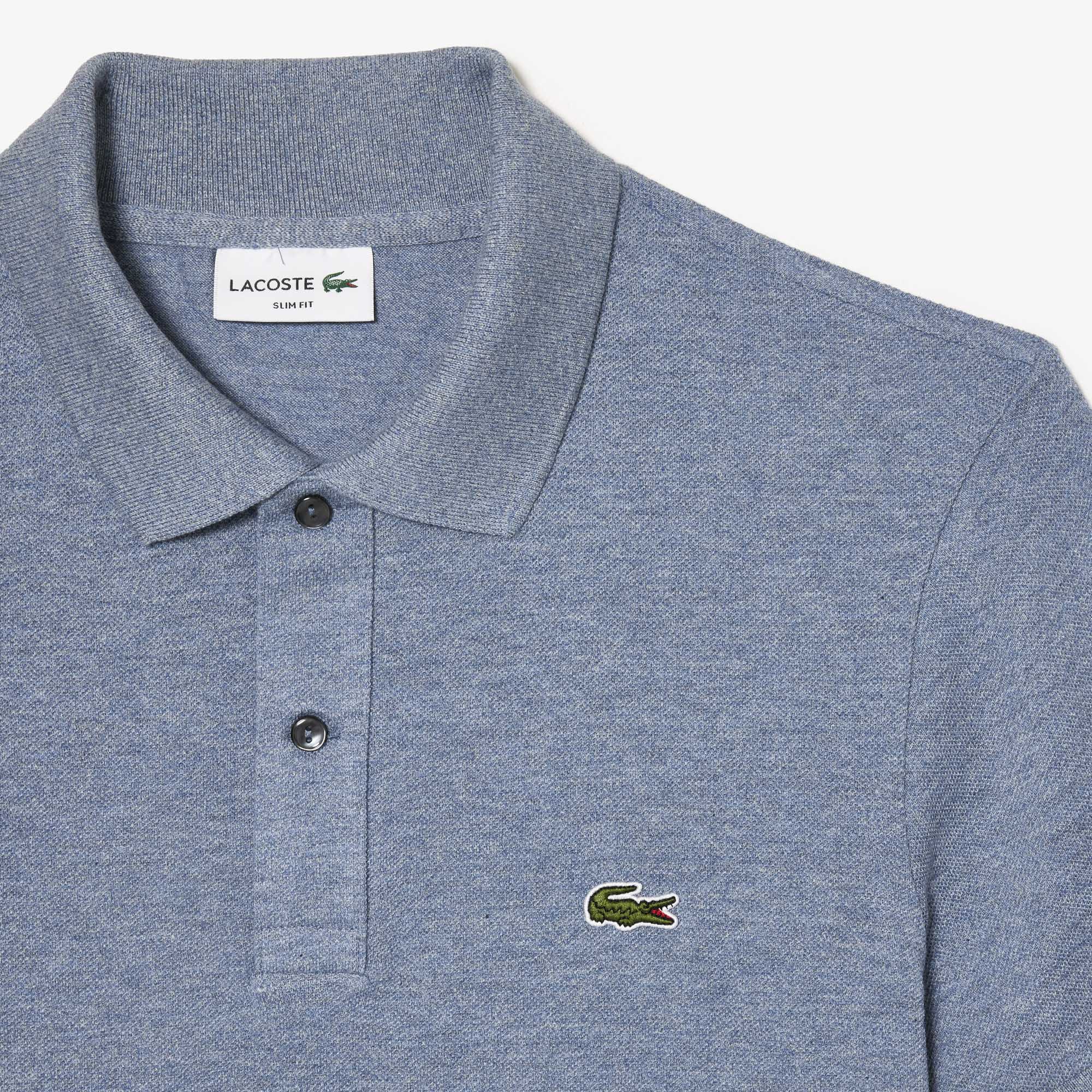 Polo L.12.12 ajusté en petit piqué - Bleu Indigo Clair