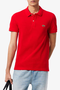L.12.12 Fitted polo shirt in small piqué - Red