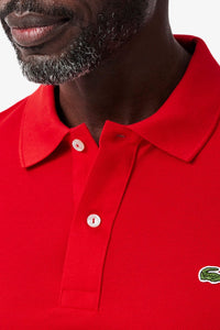 L.12.12 Fitted polo shirt in small piqué - Red