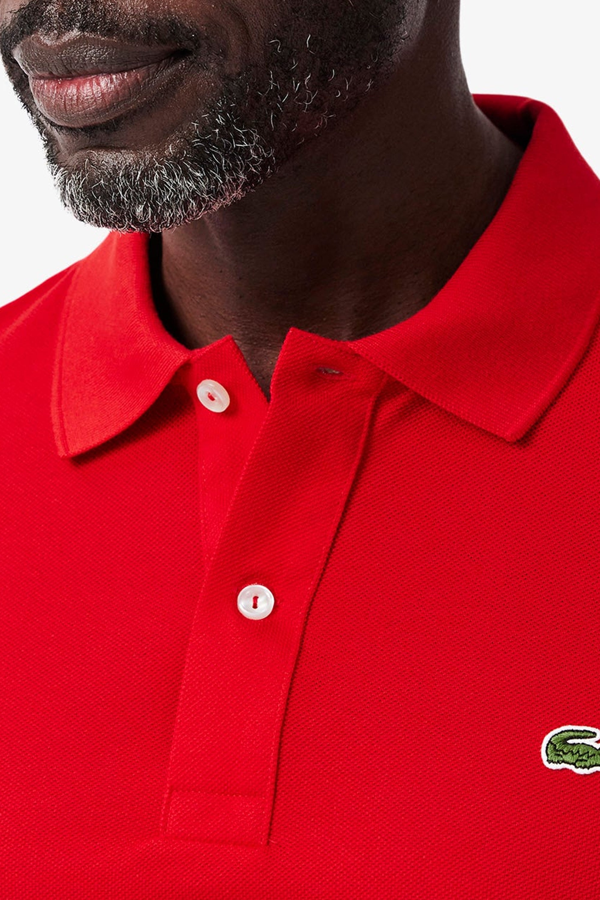 L.12.12 Fitted polo shirt in small piqué - Red