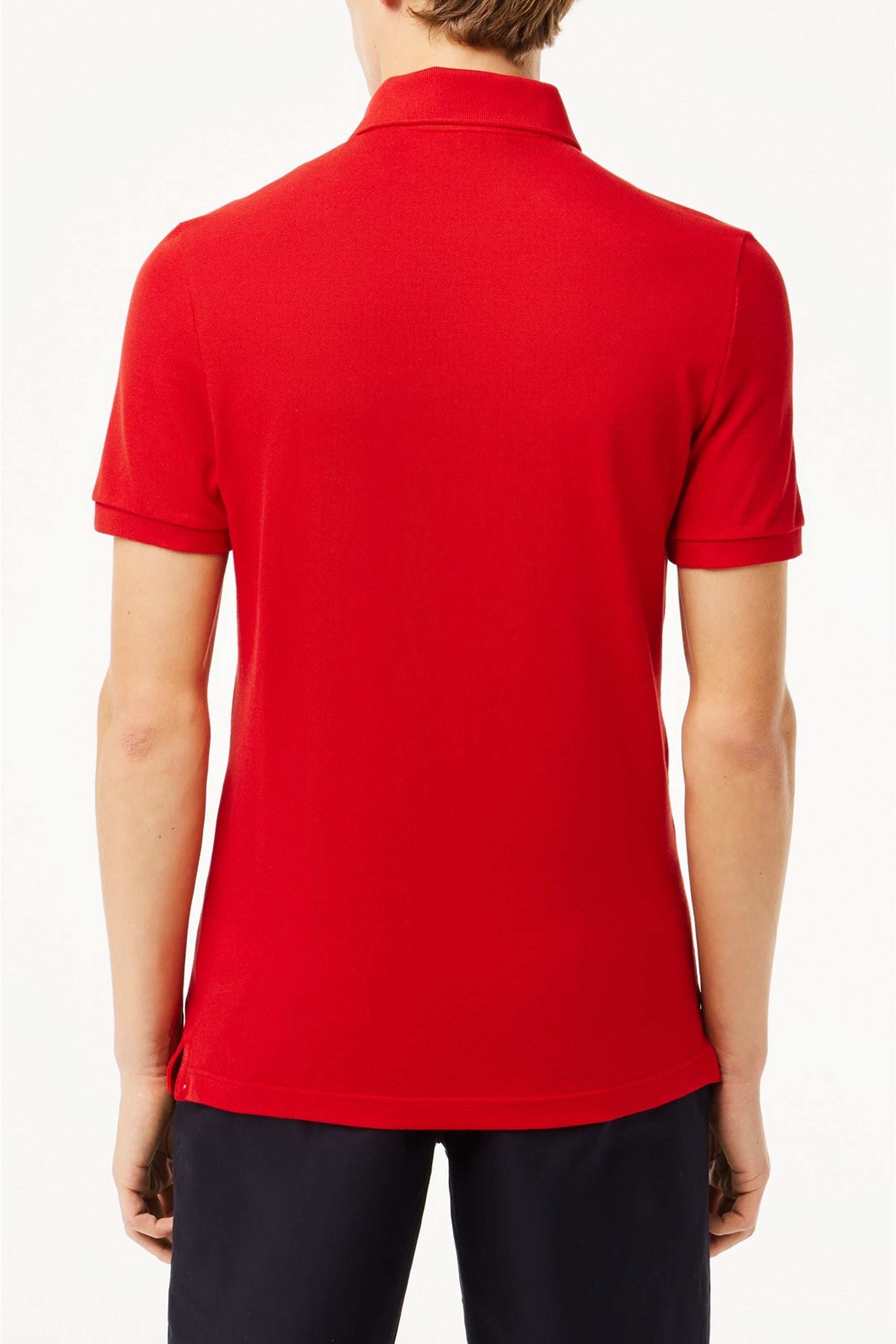 L.12.12 Fitted polo shirt in small piqué - Red