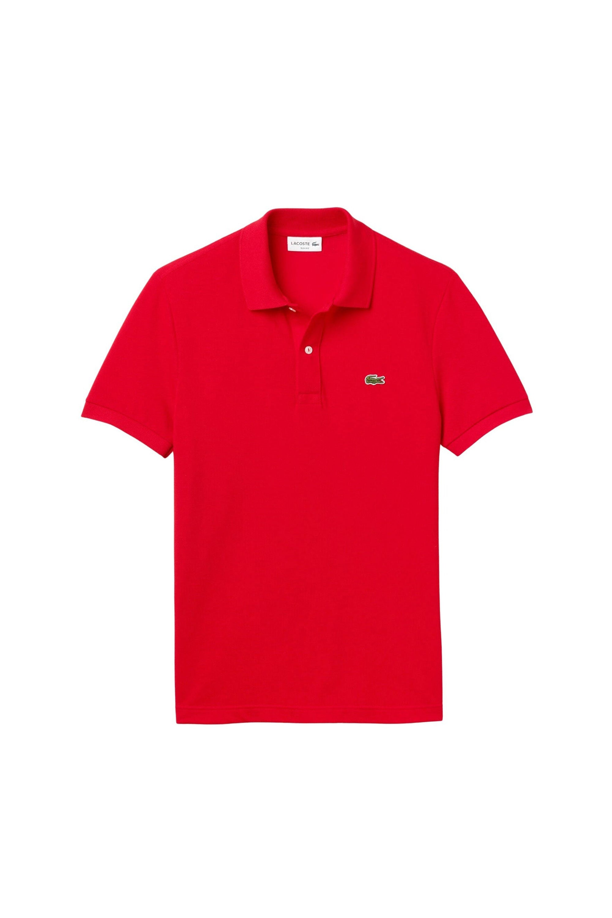 L.12.12 Fitted polo shirt in small piqué - Red