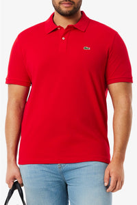 L.12.12 Fitted polo shirt in small piqué - Red