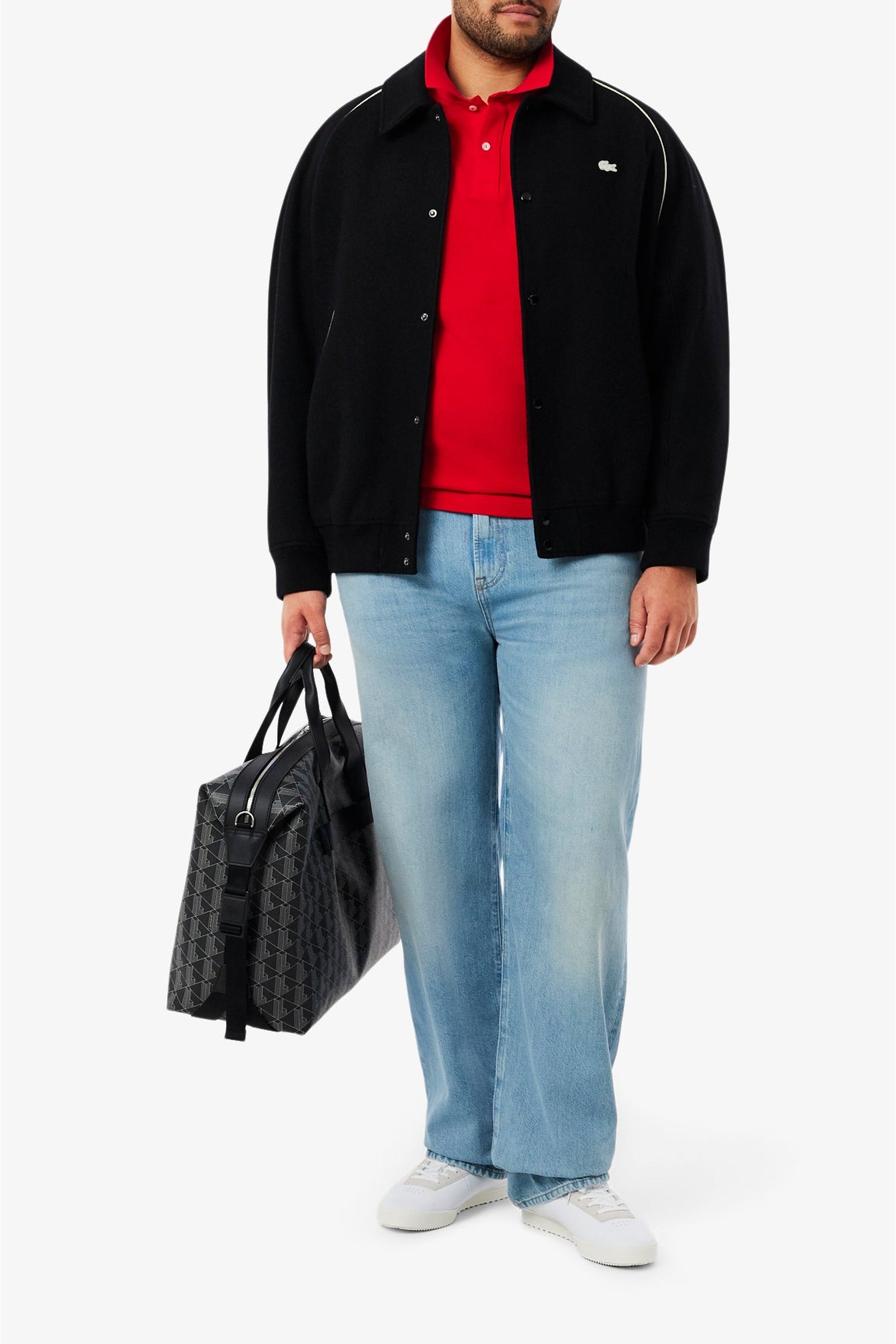 L.12.12 Fitted polo shirt in small piqué - Red