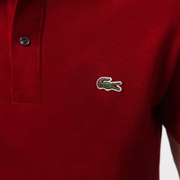 L.12.12 Slim-fit polo shirt in petit piqué - Bordeaux