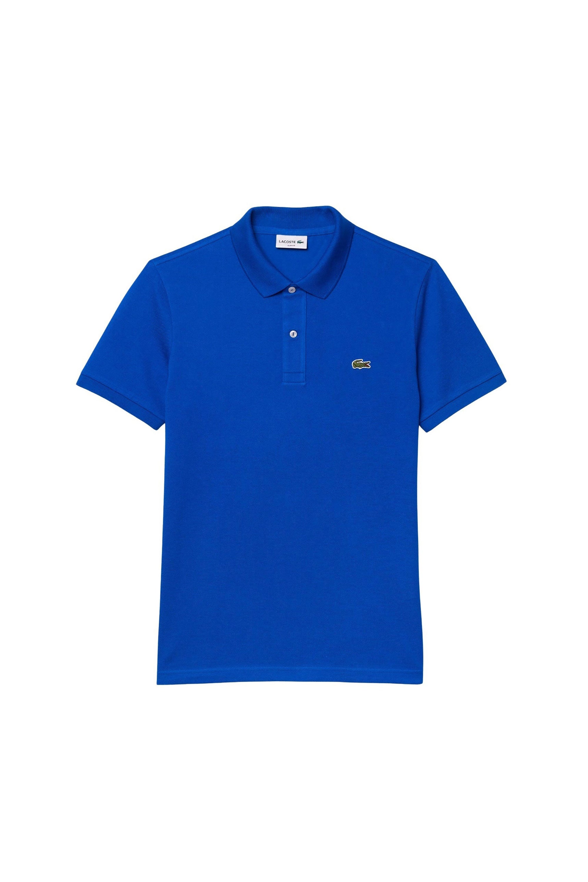 Polo L.12.12 ajusté en petit piqué - Lazuli