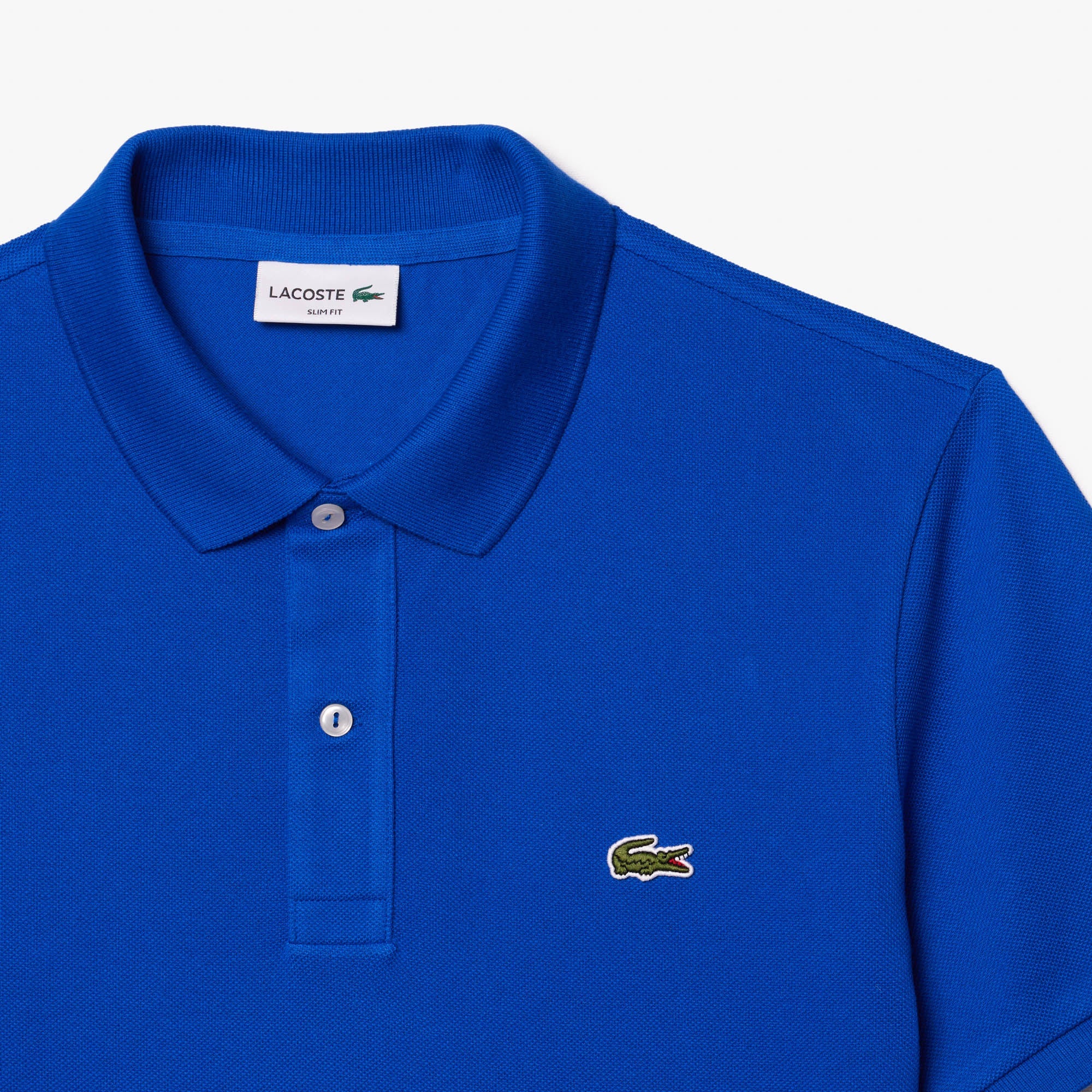 Polo L.12.12 ajusté en petit piqué - Lazuli