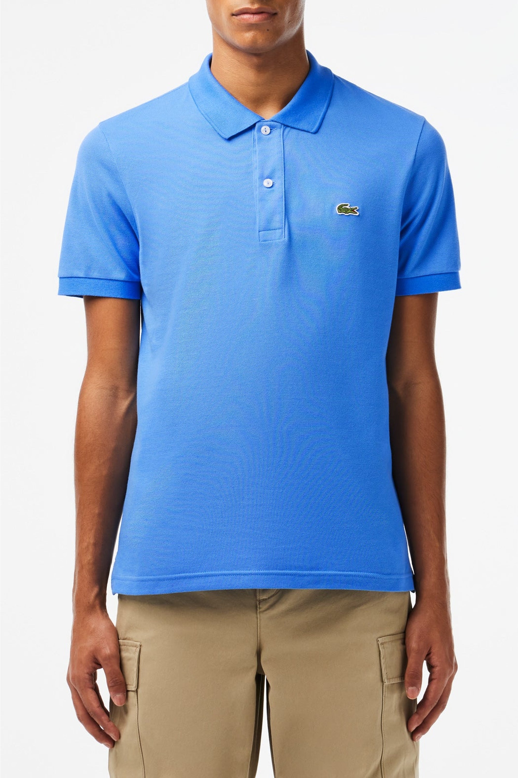 L.12.12 Fitted polo shirt in small pique - Aérien