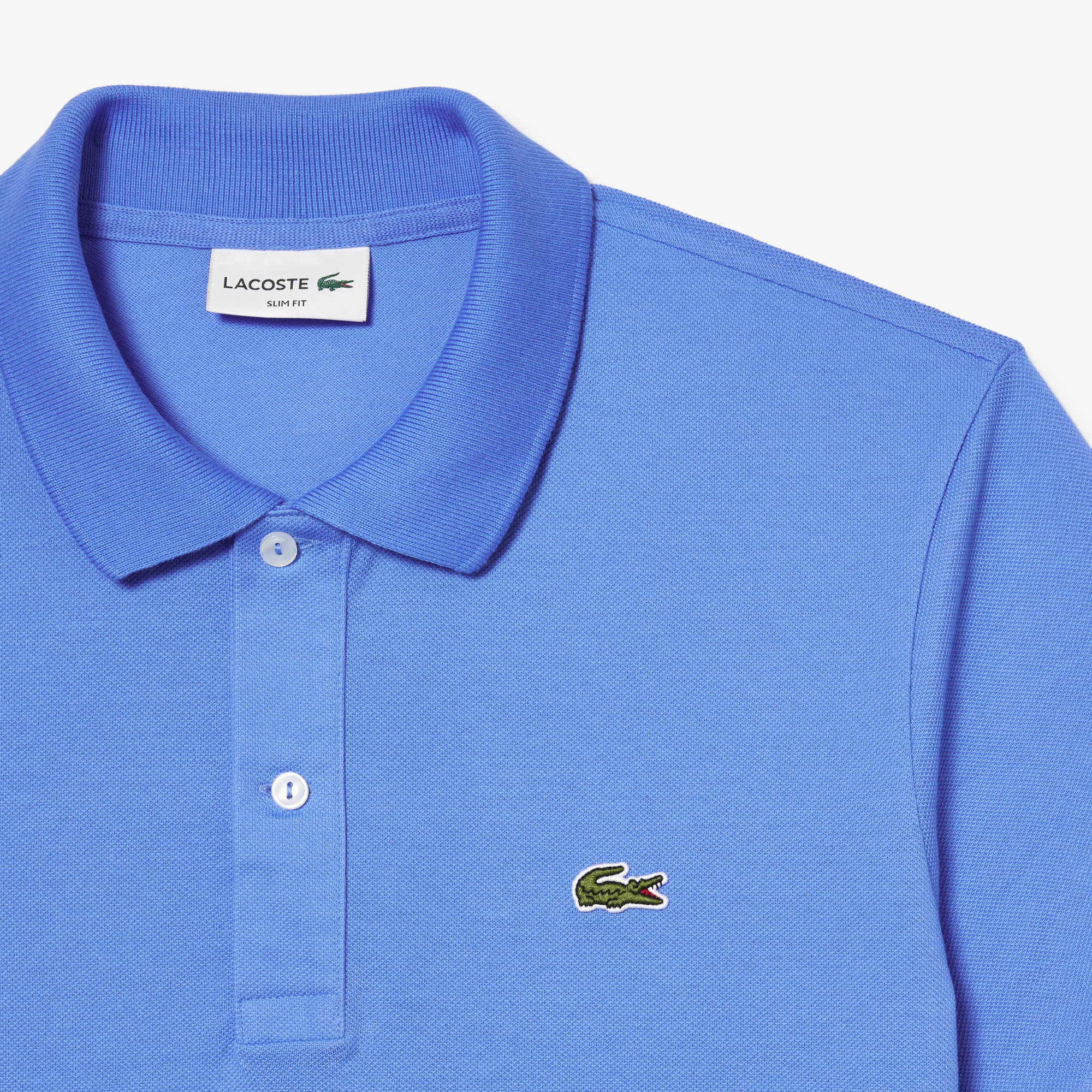 L.12.12 Fitted polo shirt in small pique - Aérien
