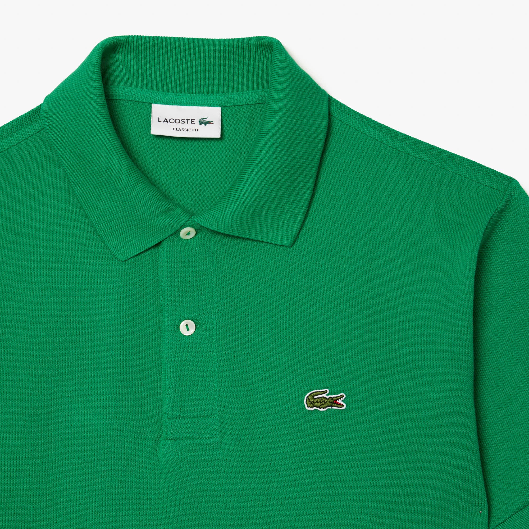 L.12.12 Fitted polo shirt in small pique - Fluorine