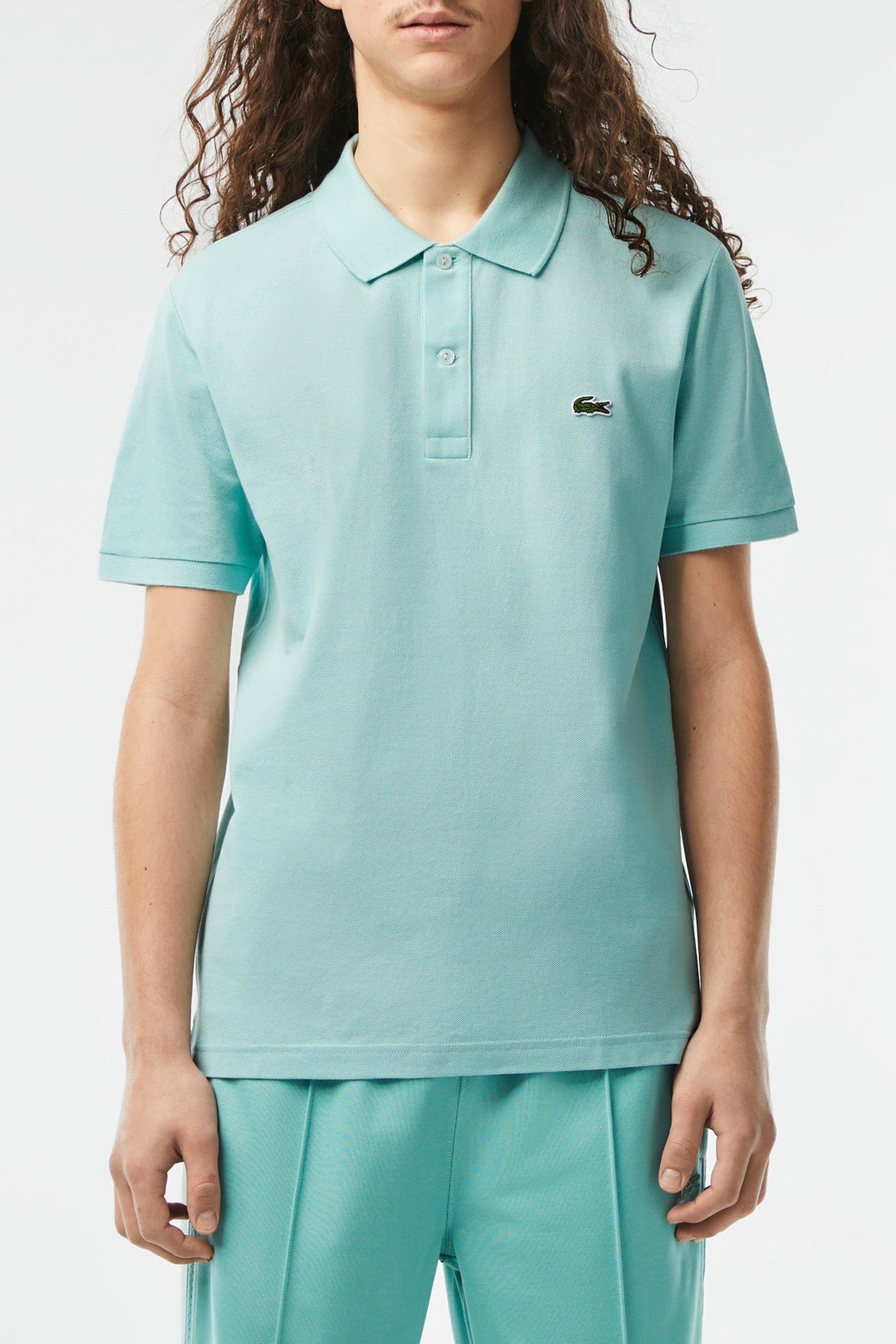 L.12.12 fitted polo shirt in small pique - Pastille