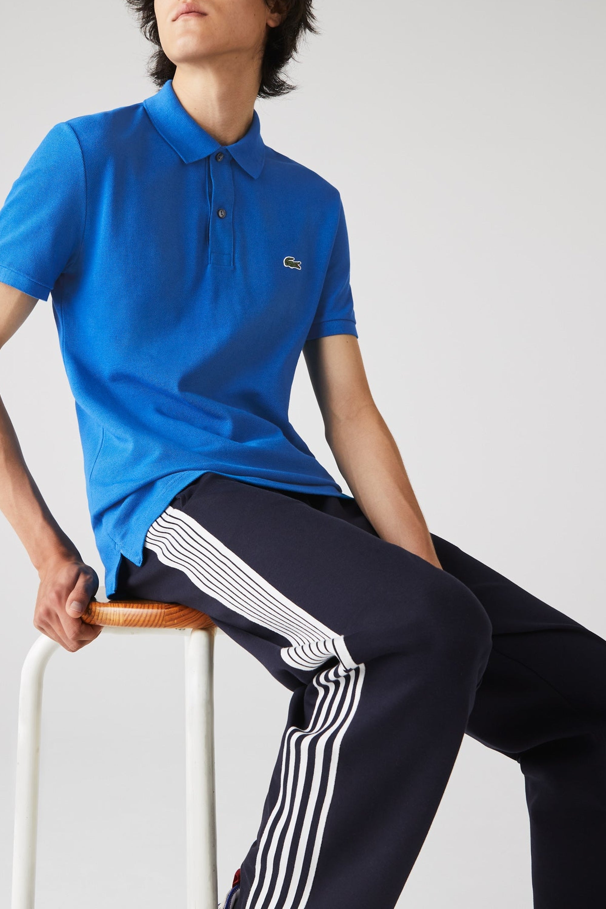 Polo L.12.12 ajusté en petit piqué - Ultramarine
