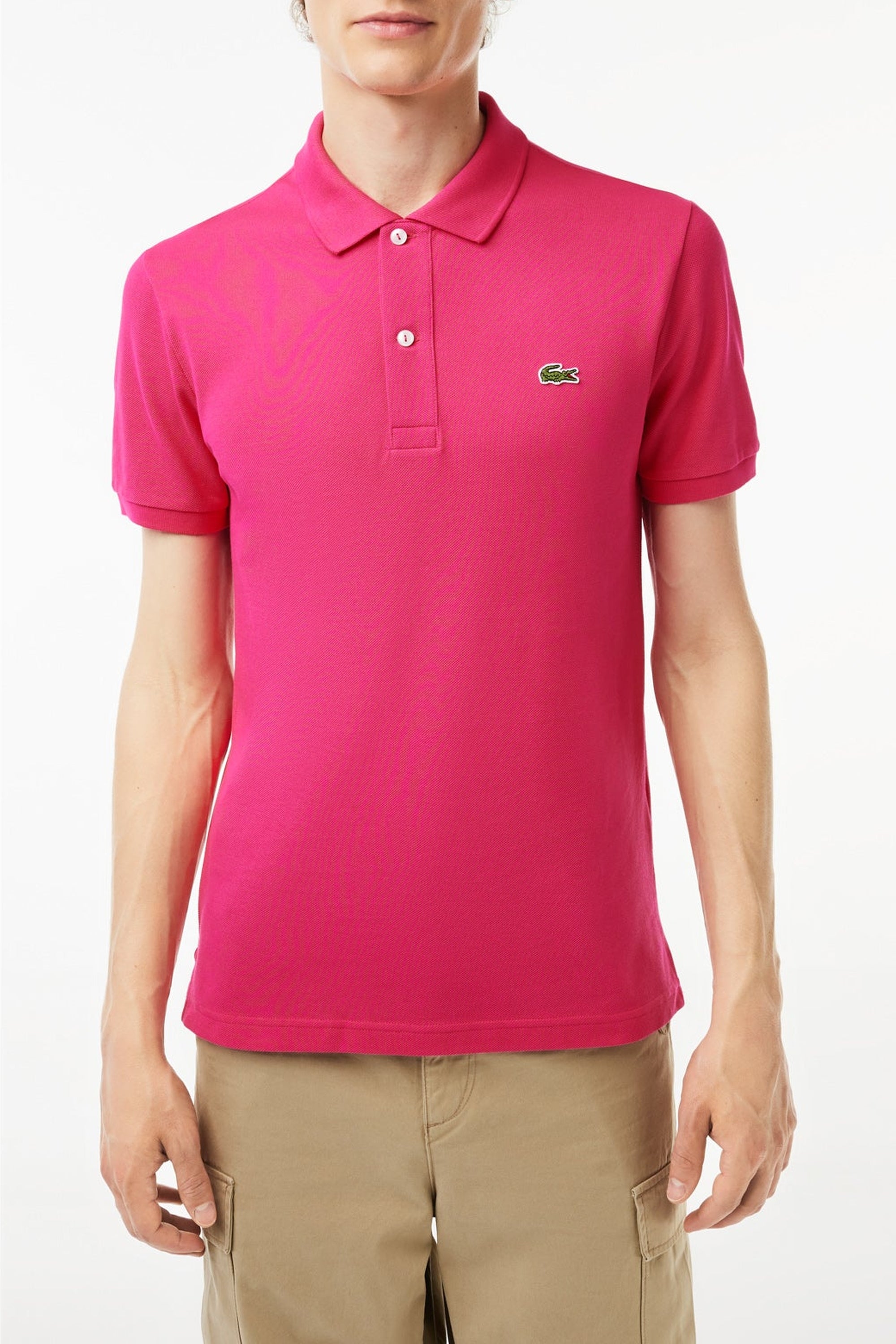 L.12.12 Fitted polo shirt in small pique - Spinelle