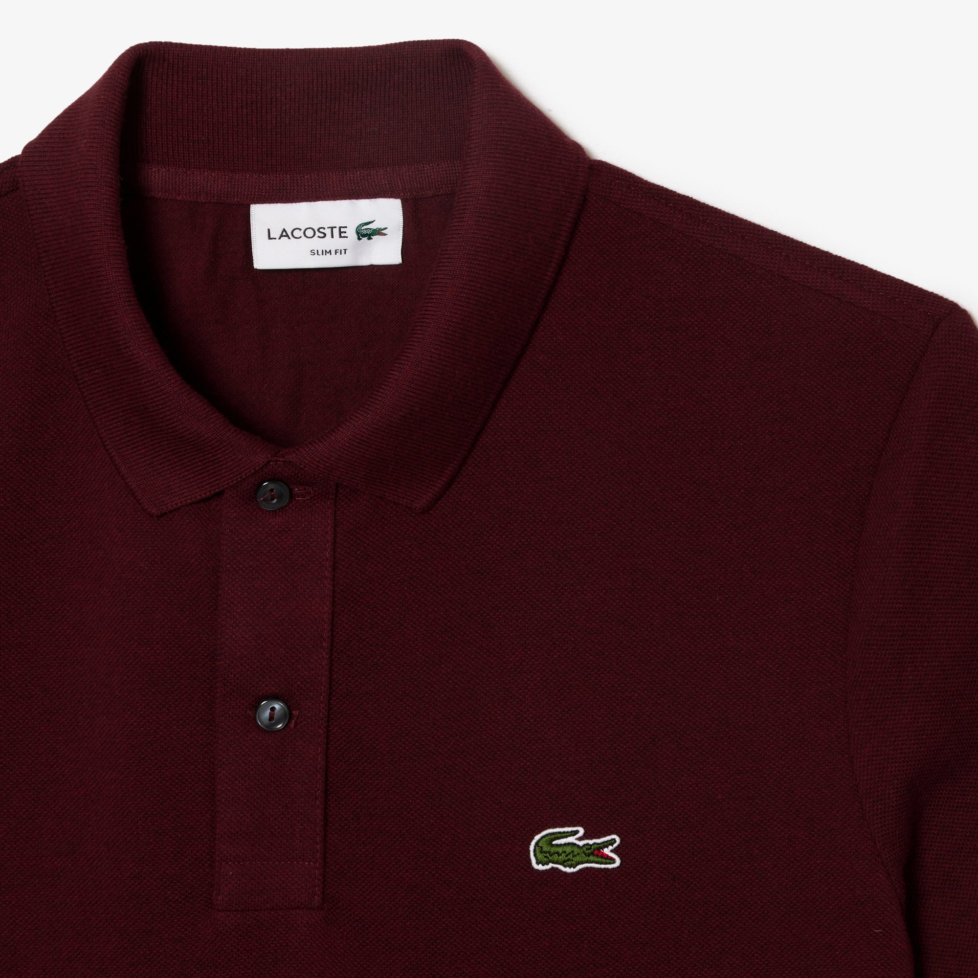 L.12.12 Fitted polo shirt in small pique - Vigne Chiné