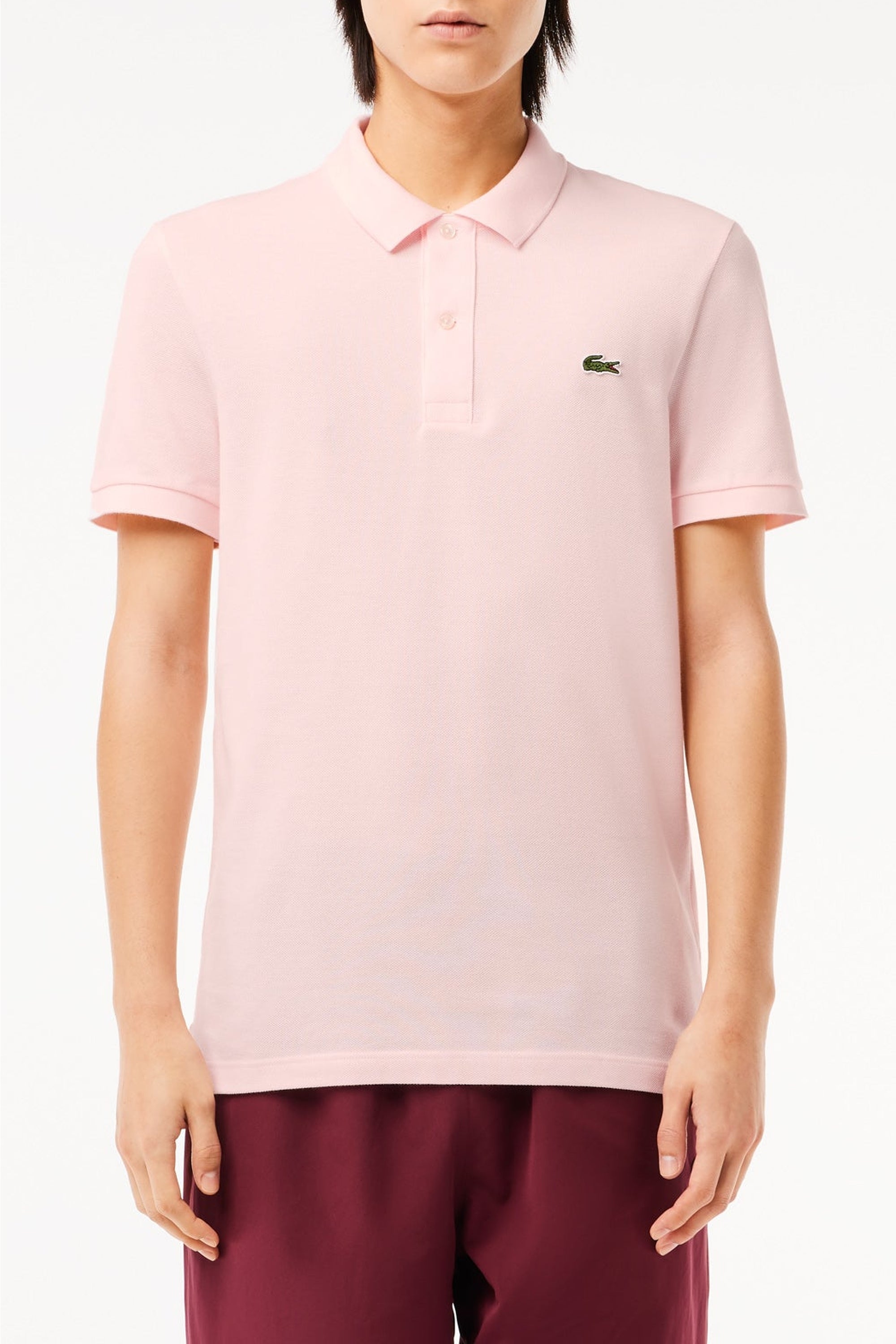 Polo L.12.12 ajusté en petit piqué - Flamant