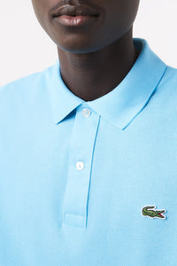 L.12.12 Slim-fit polo shirt in small pique - Azur