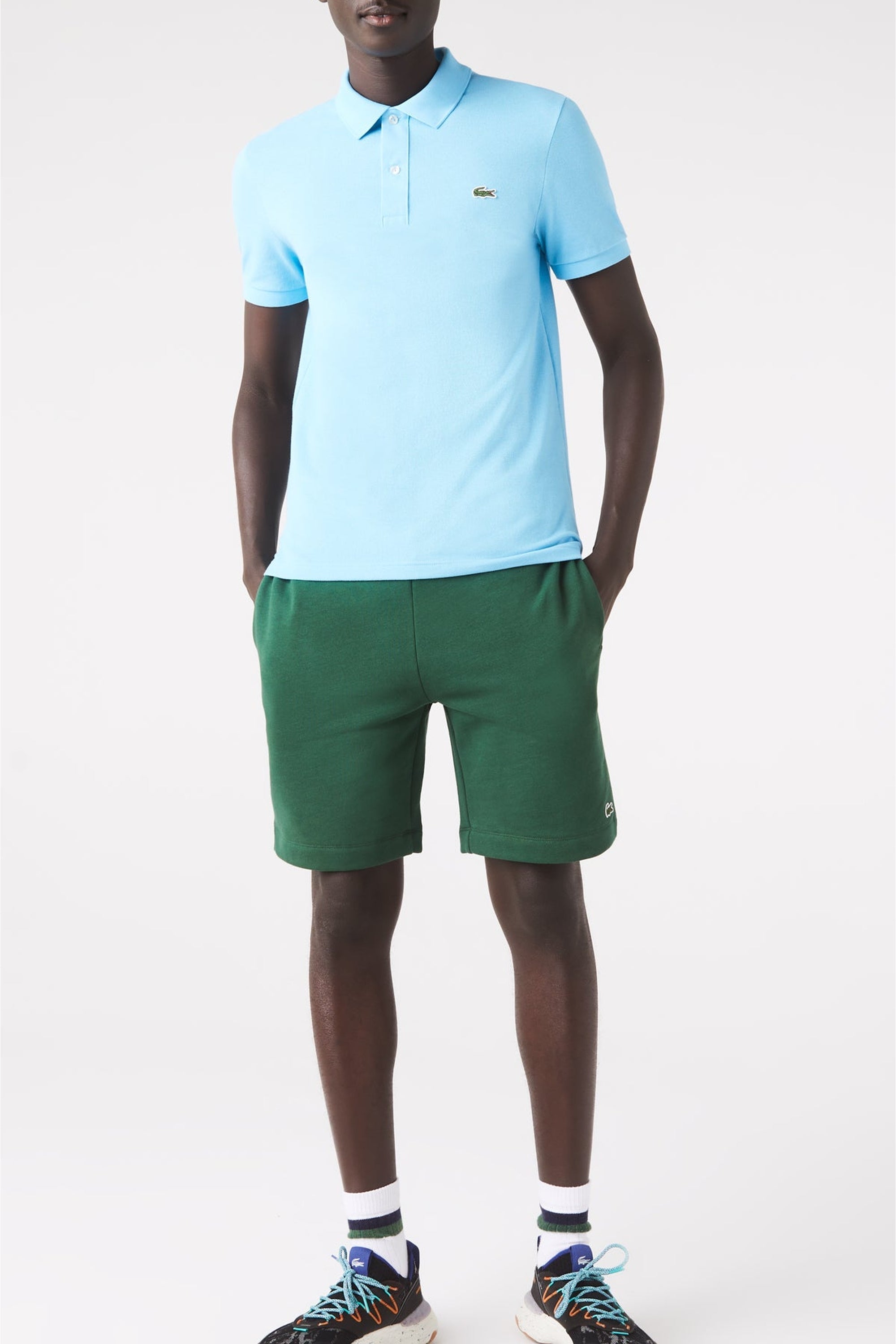 Polo L.12.12 ajusté en petit piqué - Azur