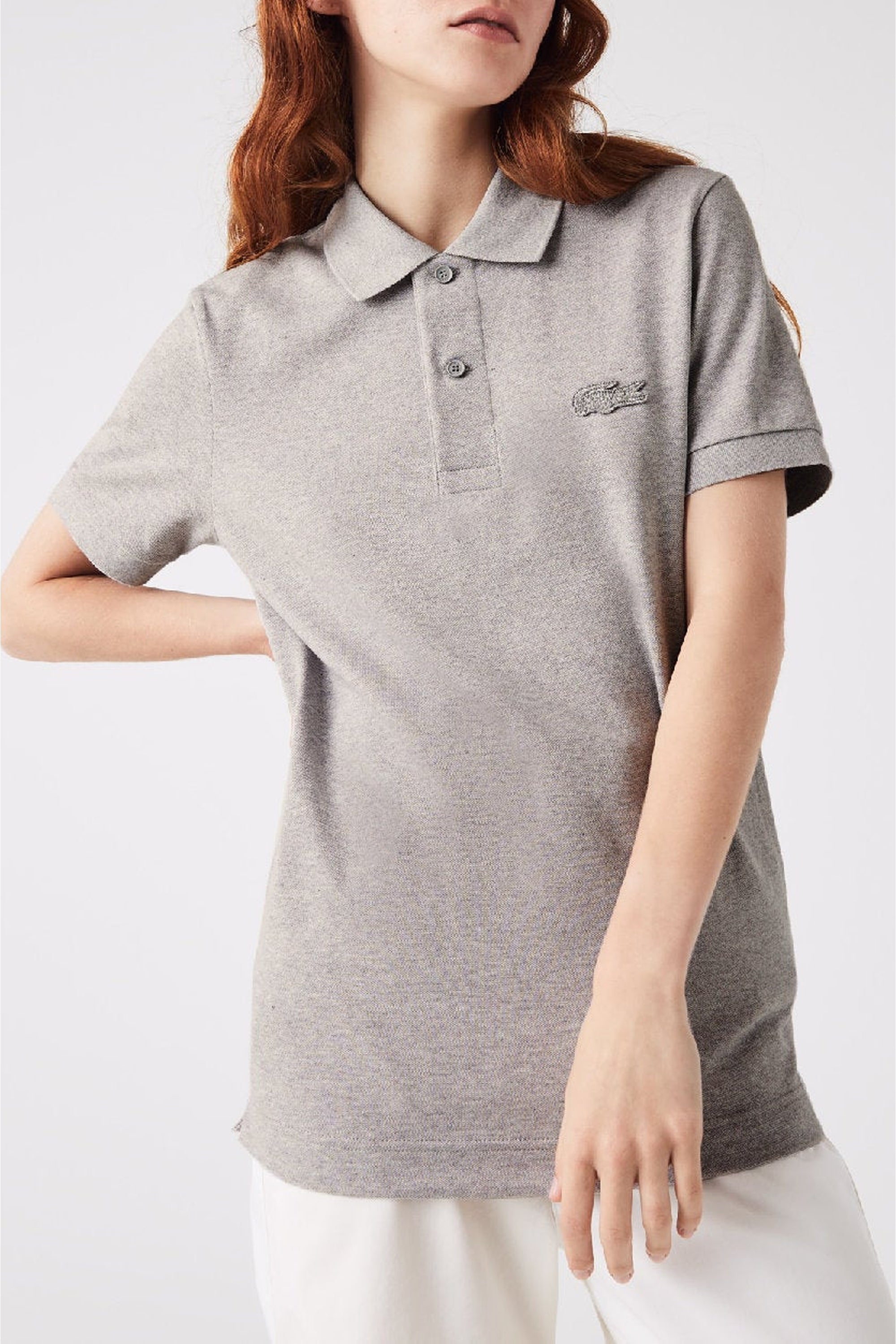 Polo avec logo à col boutonné - Muraille Chiné