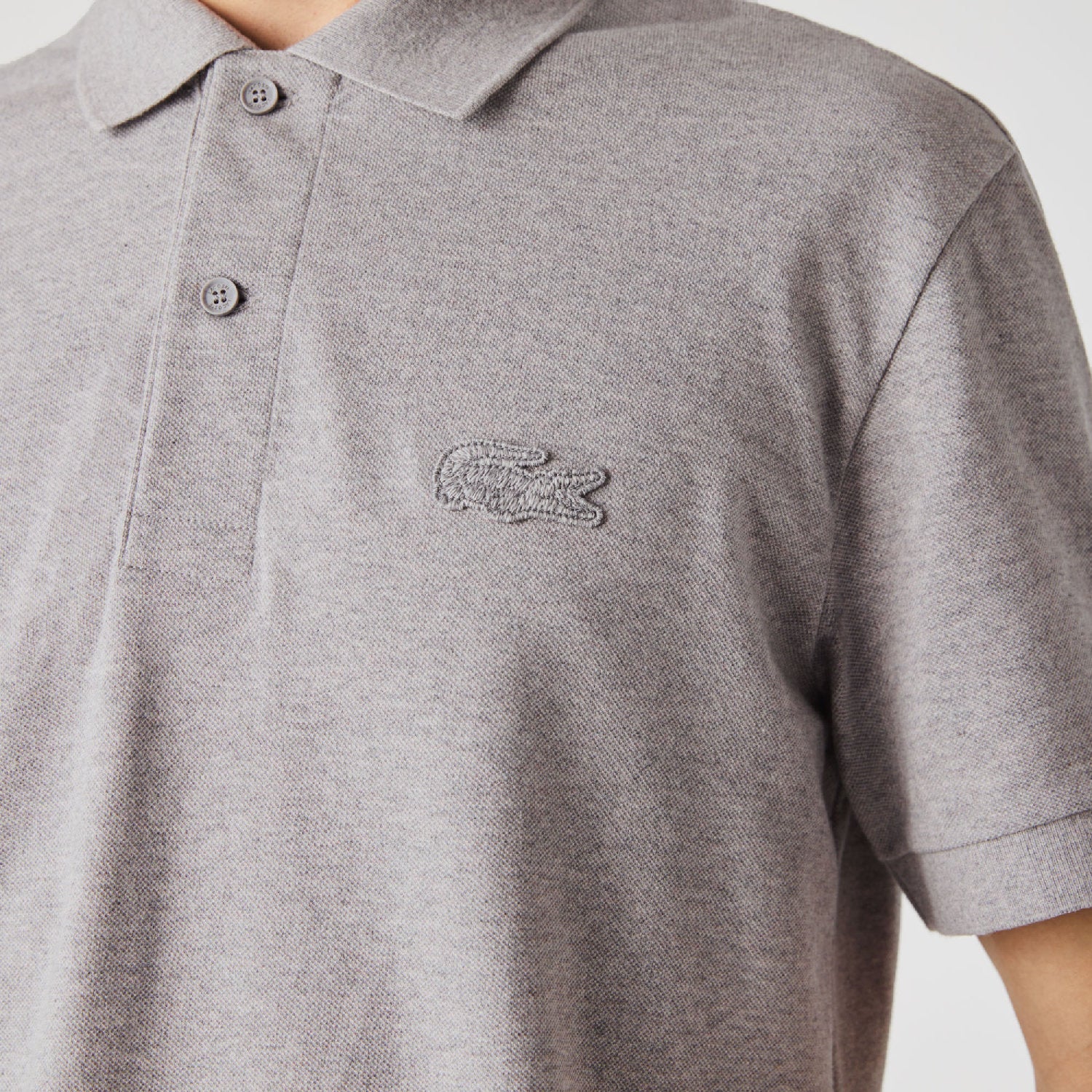 Polo avec logo à col boutonné - Muraille Chiné
