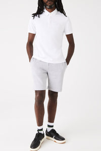 Polo coupe droite Paris boutonné en piqué - Blanc