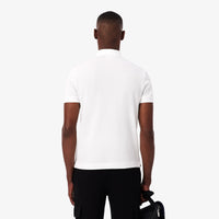 Polo coupe droite Paris boutonné en piqué - Blanc
