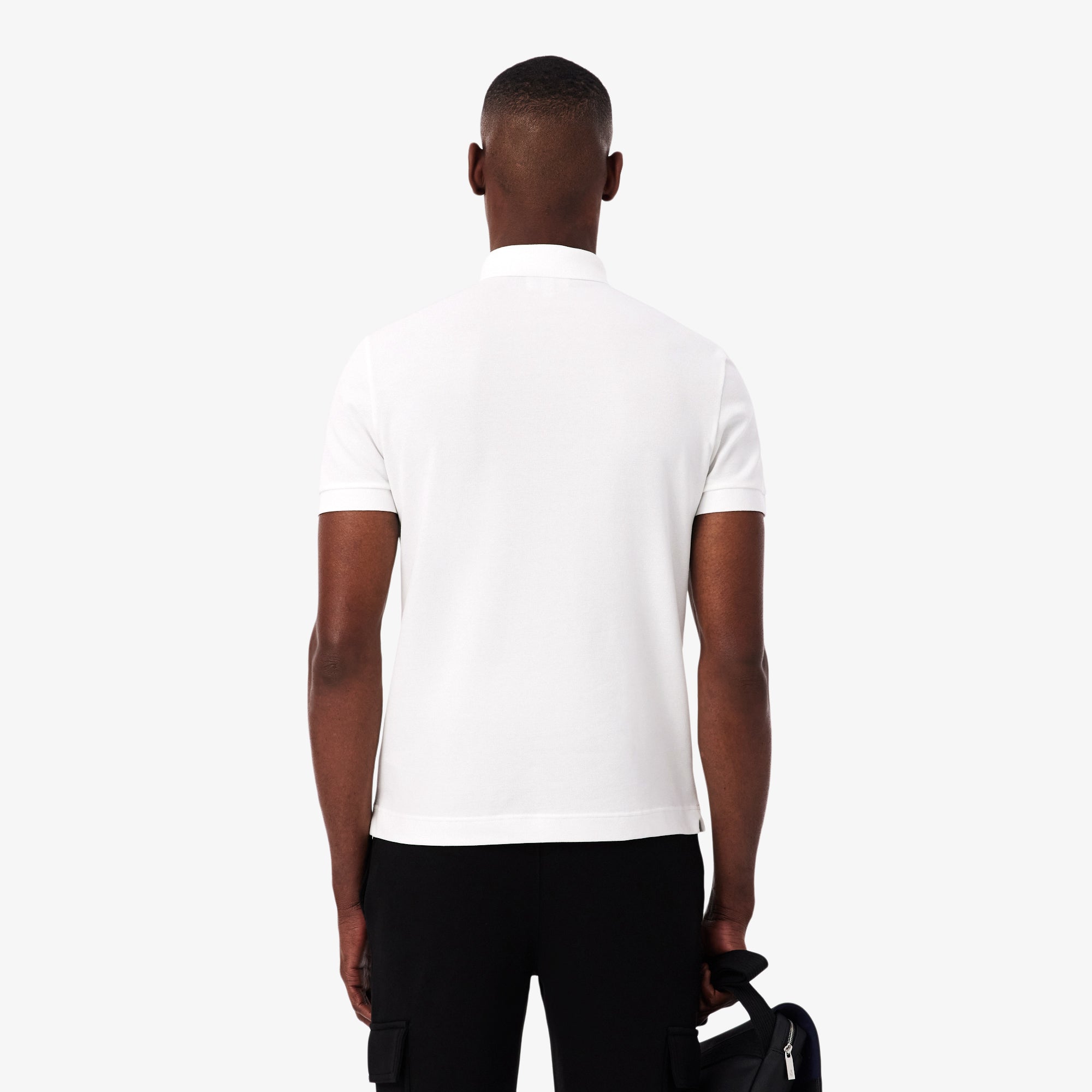 Polo coupe droite Paris boutonné en piqué - Blanc
