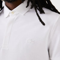 Polo coupe droite Paris boutonné en piqué - Blanc